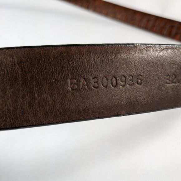 Bill Adler Dress Belt 32 Brown Croc Embossed Calfskin Italian Vintage Silver - Picture 6 of 9